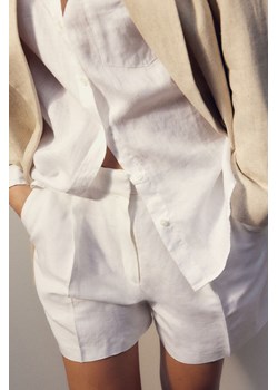 H & M - Szorty z domieszką lnu - Biały ze sklepu H&M w kategorii Szorty - zdjęcie 171014833