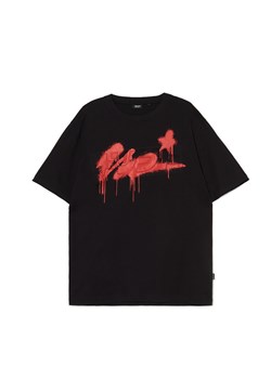 Cropp - Czarna koszulka z nadrukiem - czarny ze sklepu Cropp w kategorii T-shirty męskie - zdjęcie 171014894