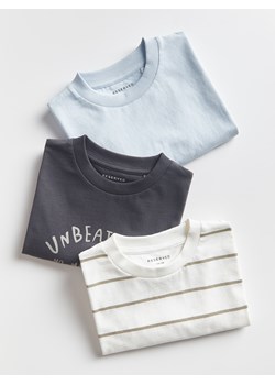 Reserved - Bawełniany t-shirt oversize 3 pack - złamana biel ze sklepu Reserved w kategorii T-shirty chłopięce - zdjęcie 171016990