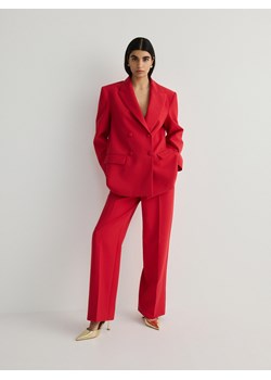 Reserved - Spodnie w kant z wiskozą - czerwony ze sklepu Reserved w kategorii Spodnie damskie - zdjęcie 171017063