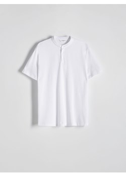 Reserved - Koszulka polo ze stójką - biały ze sklepu Reserved w kategorii T-shirty męskie - zdjęcie 171017202