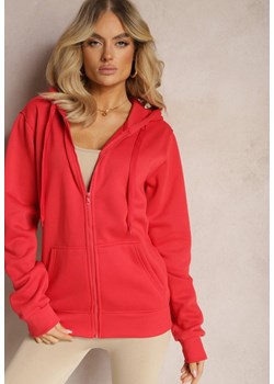Czerwona Casualowa Rozpinana Bluza z Kapturem i Polarem Shuberta ze sklepu Renee odzież w kategorii Bluzy damskie - zdjęcie 171018112