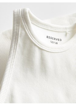 Reserved - Bawełniany top - złamana biel ze sklepu Reserved w kategorii Bluzki dziewczęce - zdjęcie 171019021