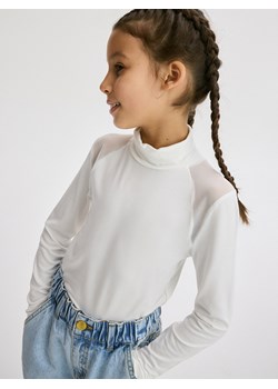 Reserved - Bluzka z przezroczystymI wstawkami - złamana biel ze sklepu Reserved w kategorii Bluzki dziewczęce - zdjęcie 171019290