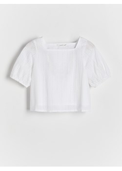 Reserved - Bluzka ażurowa - złamana biel ze sklepu Reserved w kategorii Bluzki dziewczęce - zdjęcie 171019294