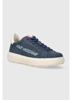 Love Moschino sneakersy kolor niebieski JA15684G0IJO5700 ze sklepu ANSWEAR.com w kategorii Trampki damskie - zdjęcie 171019912