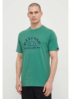 Ellesse t-shirt bawełniany Club T-Shirt męski kolor zielony z nadrukiem SHV20259 ze sklepu ANSWEAR.com w kategorii T-shirty męskie - zdjęcie 171020201
