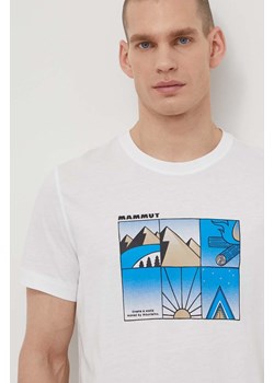 Mammut t-shirt męski kolor biały z nadrukiem ze sklepu ANSWEAR.com w kategorii T-shirty męskie - zdjęcie 171020230