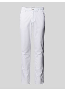 Chinosy o kroju slim fit z wpuszczaną kieszenią model ‘MARCO BOWIE’ w kolorze białym ze sklepu Peek&Cloppenburg  w kategorii Spodnie męskie - zdjęcie 171020671