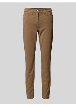 Spodnie o kroju slim fit w jednolitym kolorze ze sklepu Peek&Cloppenburg  w kategorii Spodnie damskie - zdjęcie 171020871