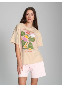 Sinsay - Koszulka z nadrukiem - kremowy ze sklepu Sinsay w kategorii Bluzki damskie - zdjęcie 171022594