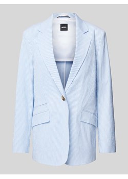 Żakiet z lamowaną kieszenią w kolorze jasnoniebieskim ze sklepu Peek&Cloppenburg  w kategorii Marynarki damskie - zdjęcie 171024461