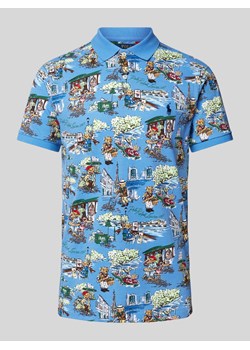 Koszulka polo o kroju slim fit z wzorem na całej powierzchni ze sklepu Peek&Cloppenburg  w kategorii T-shirty męskie - zdjęcie 171024643