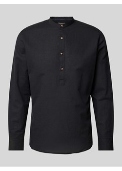 Koszula lniana o kroju regular fit ze stójką ze sklepu Peek&Cloppenburg  w kategorii Koszule męskie - zdjęcie 171024802