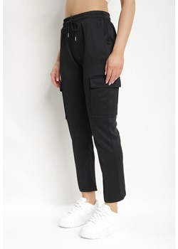 Czarne Szerokie Spodnie z Gumką w Pasie i Regulowanymi Troczkami Demavendia ze sklepu Born2be Odzież w kategorii Spodnie damskie - zdjęcie 171029472