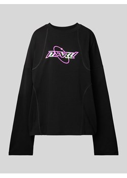 Bluza z długim rękawem i nadrukiem z logo — REVIEW X MATW ze sklepu Peek&Cloppenburg  w kategorii Bluzki damskie - zdjęcie 171032081