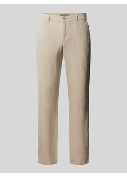 Spodnie lniane o kroju regular fit w jednolitym kolorze model ‘LOU’ ze sklepu Peek&Cloppenburg  w kategorii Spodnie męskie - zdjęcie 171032502