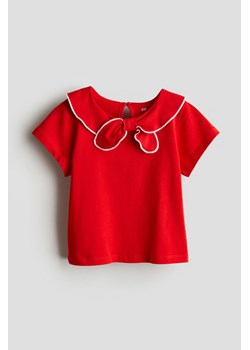 H & M - Dżersejowy top z kołnierzykiem - Czerwony ze sklepu H&M w kategorii Bluzki dziewczęce - zdjęcie 171032894