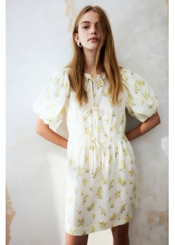 H & M - Sukienka z domieszką lnu - Biały ze sklepu H&M w kategorii Sukienki - zdjęcie 171032912
