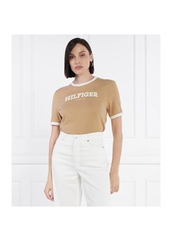 Tommy Hilfiger T-shirt MONOTYPE FLOCK | Regular Fit ze sklepu Gomez Fashion Store w kategorii Bluzki damskie - zdjęcie 171040093