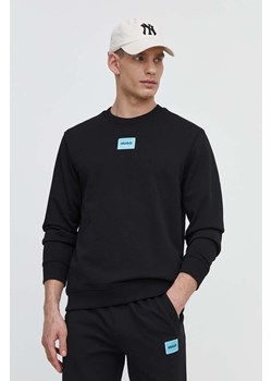 HUGO bluza bawełniana męska kolor czarny z aplikacją 50447964 ze sklepu ANSWEAR.com w kategorii Bluzy męskie - zdjęcie 171046674