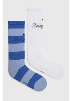 Tommy Jeans skarpetki 2-pack kolor niebieski 701227797 ze sklepu ANSWEAR.com w kategorii Skarpetki damskie - zdjęcie 171046722