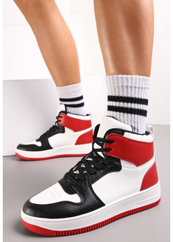 Biało-Czerwone Sneakersy Sznurowane za Kostkę z Perforacją Filomena ze sklepu renee.pl w kategorii Buty sportowe damskie - zdjęcie 171062490