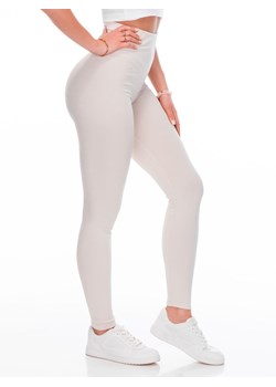 Spodnie damskie legginsy 243PLR - ecru ze sklepu Edoti w kategorii Spodnie damskie - zdjęcie 171147871