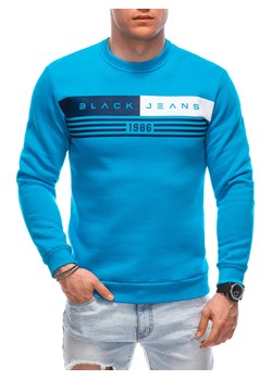 Bluza męska bez kaptura 1661B - turkusowa ze sklepu Edoti w kategorii Bluzy męskie - zdjęcie 171147873