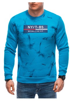 Bluza męska bez kaptura 1658B - turkusowa ze sklepu Edoti w kategorii Bluzy męskie - zdjęcie 171147890