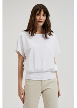 Gładka bluzka z szerokimi rękawami biała ze sklepu Moodo.pl w kategorii Bluzki damskie - zdjęcie 171148263