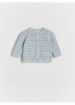 Reserved - Ażurowy kardigan z bawełny - jasnoniebieski ze sklepu Reserved w kategorii Bluzy i swetry - zdjęcie 171148803