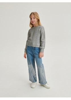 Reserved - Sweter z efektem metalicznym - srebrny ze sklepu Reserved w kategorii Swetry dziewczęce - zdjęcie 171148890