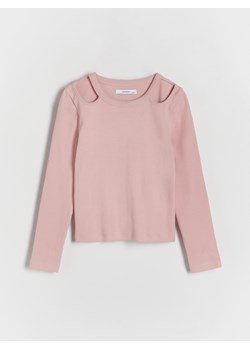 Reserved - Koszulka z wycięciami - różowy ze sklepu Reserved w kategorii Bluzki dziewczęce - zdjęcie 171148942