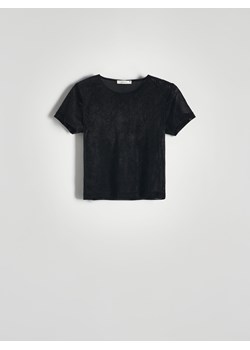 Reserved - Meshowa bluzka z szalem - czarny ze sklepu Reserved w kategorii Bluzki damskie - zdjęcie 171148984