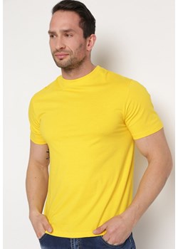 Żółta Koszulka z Bawełny z Krótkim Rękawem Dirale ze sklepu Born2be Odzież w kategorii T-shirty męskie - zdjęcie 171149272