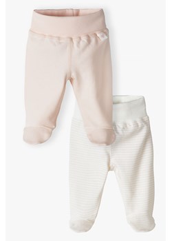 Zestaw dwóch dzianinowych półśpiochów we wzory dla niemowlaka ze sklepu 5.10.15 w kategorii Spodnie i półśpiochy - zdjęcie 171149633