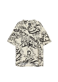 Cropp - Wzorzysta koszula z krótkim rękawem - beżowy ze sklepu Cropp w kategorii Koszule męskie - zdjęcie 171150483