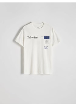 Reserved - T-shirt regular fit z nadrukiem - złamana biel ze sklepu Reserved w kategorii T-shirty męskie - zdjęcie 171150684