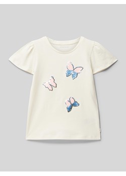 T-shirt z cekinowym obszyciem ze sklepu Peek&Cloppenburg  w kategorii Bluzki dziewczęce - zdjęcie 171153692