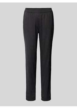 Spodnie lniane o kroju tapered fit z elastycznym pasem ze sklepu Peek&Cloppenburg  w kategorii Spodnie damskie - zdjęcie 171153892