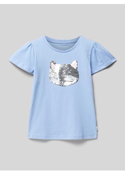 T-shirt z cekinowym obszyciem ze sklepu Peek&Cloppenburg  w kategorii Bluzki dziewczęce - zdjęcie 171153942