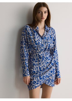 Reserved - Wzorzysta sukienka mini z wiskozy - niebieski ze sklepu Reserved w kategorii Sukienki - zdjęcie 171156243