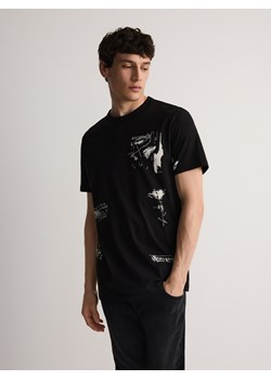 Reserved - T-shirt regular z nadrukiem - czarny ze sklepu Reserved w kategorii T-shirty męskie - zdjęcie 171156290