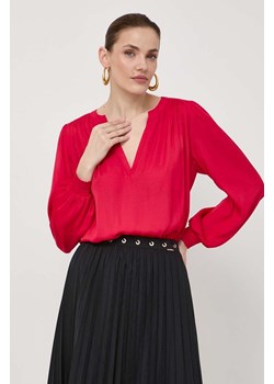 Morgan bluzka damska kolor czerwony gładka ze sklepu ANSWEAR.com w kategorii Bluzki damskie - zdjęcie 171160390