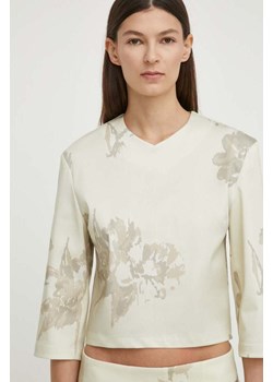 Remain bluzka damska kolor beżowy wzorzysta ze sklepu ANSWEAR.com w kategorii Bluzki damskie - zdjęcie 171160400