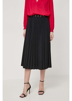 Liu Jo spódnica kolor czarny midi rozkloszowana ze sklepu ANSWEAR.com w kategorii Spódnice - zdjęcie 171162200