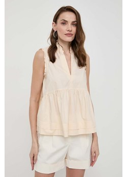 Twinset bluzka damska kolor beżowy gładka ze sklepu ANSWEAR.com w kategorii Bluzki damskie - zdjęcie 171162332