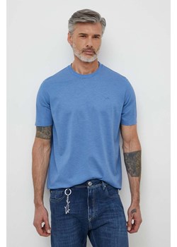 Paul&amp;Shark t-shirt bawełniany męski kolor niebieski gładki 24411004 ze sklepu ANSWEAR.com w kategorii T-shirty męskie - zdjęcie 171162412