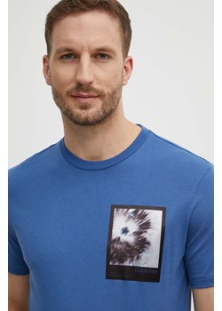 Calvin Klein t-shirt bawełniany męski kolor niebieski z nadrukiem K10K112492 ze sklepu ANSWEAR.com w kategorii T-shirty męskie - zdjęcie 171162470